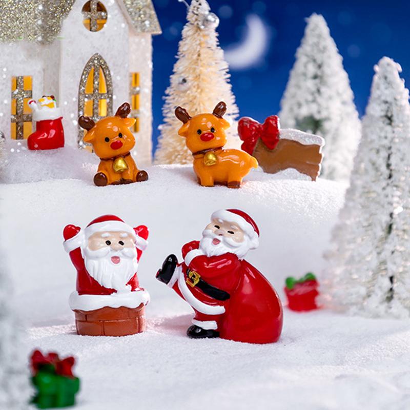 1PC Hand-Painted Holiday Decor Christmas Miniature Figurine Gifts Ornaments Art Crafts Multiple Options Available