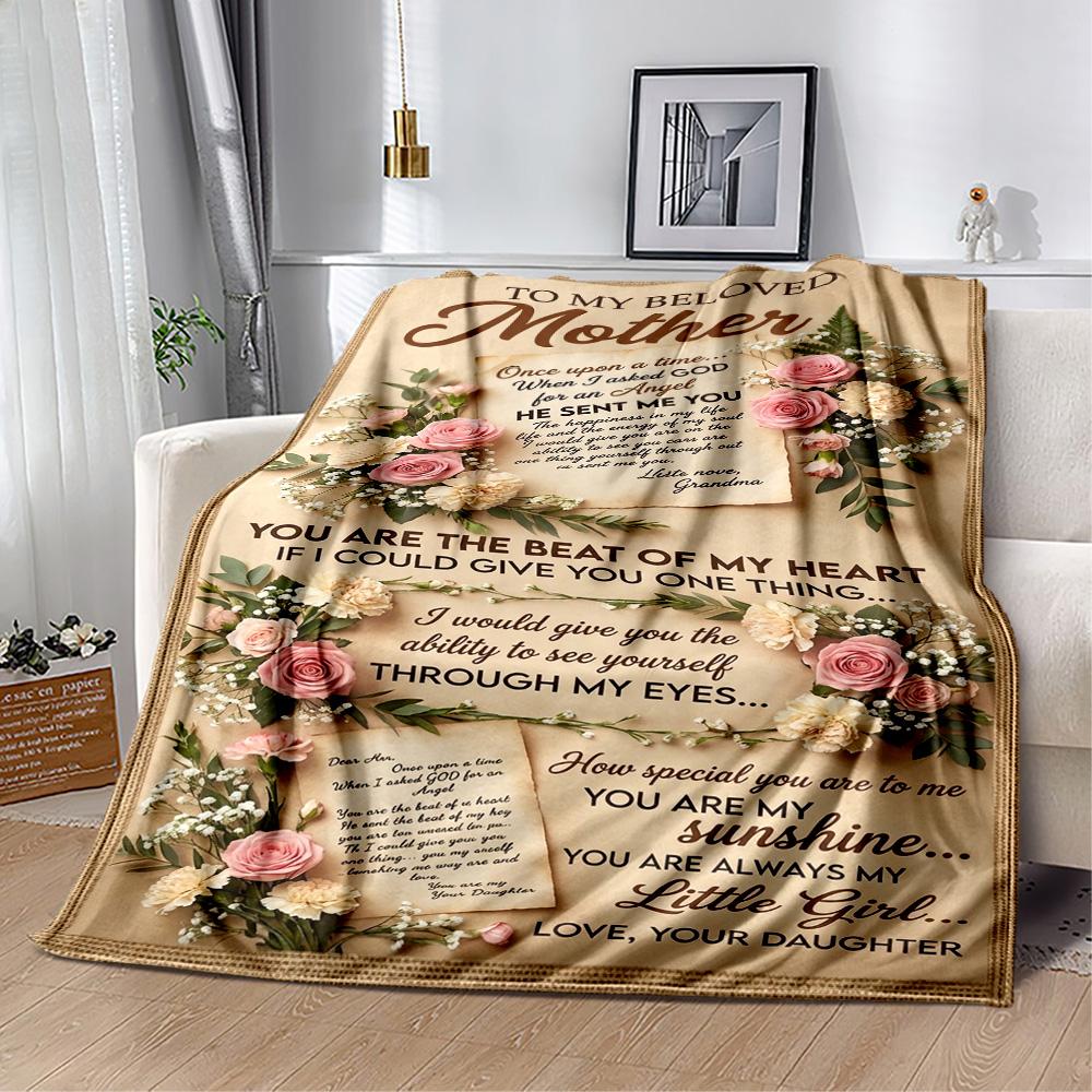 Mother's Day Love Blanket Suitable for Sofas,travel, Living Rooms Also a Good Gift for Friends and Family Suitable for All Seasons.