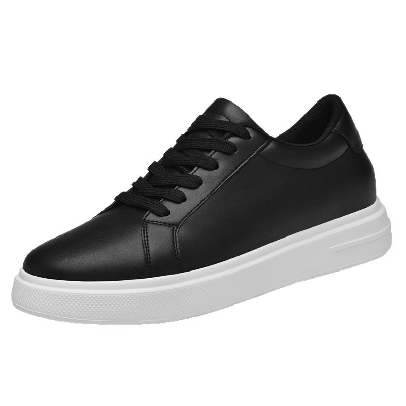 7716 Herren Retro Weiße Plateau Leder Schuhe - Höhensteigernd, Dicke Sohle, Lässige Low-Top Frühjahrs Sneaker