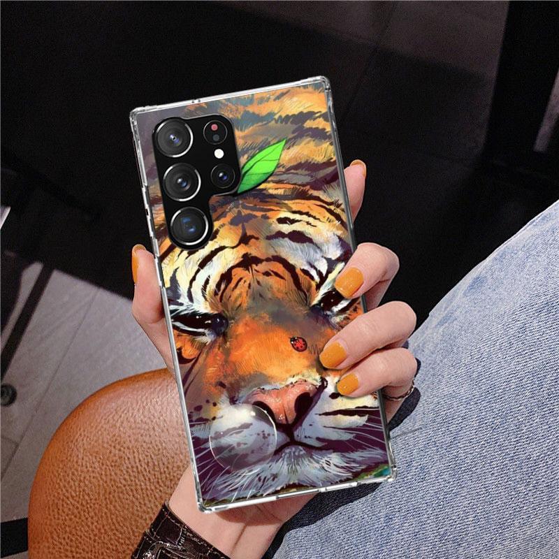 Superior Tiger Pattern Art Phone Case For Samsung Galaxy S24 S25 Edge S26 Ultra S23 S22 S21 Plus S20 FE + Personalized Print Cov