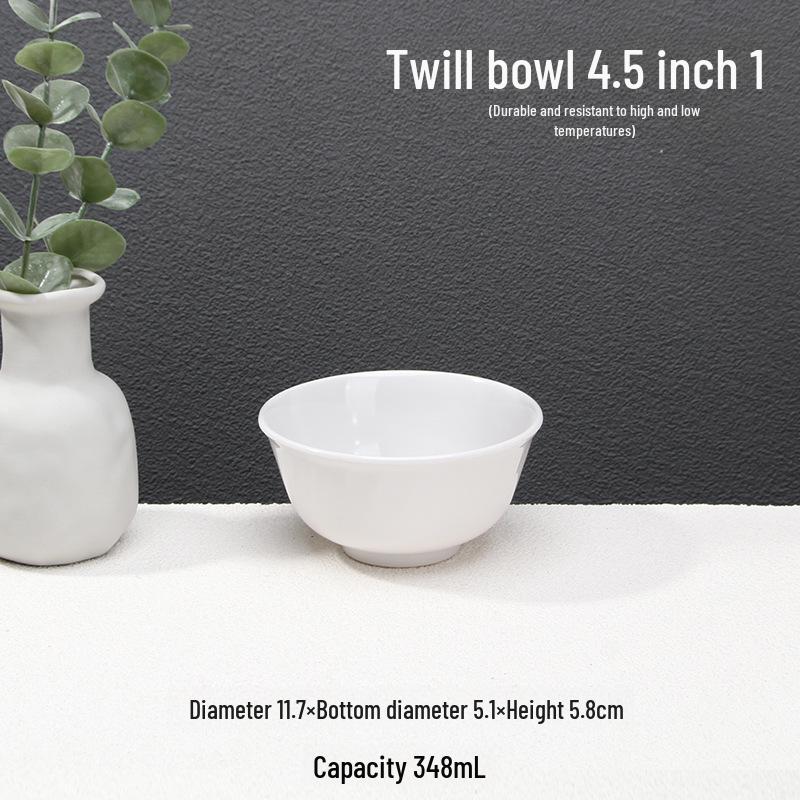 A5 White Melamine High-Temperature-Resistant Noodle and Soup Bowl, Ramen Bowl, Rice Noodle Roll Plate, Vegetable Plate.
