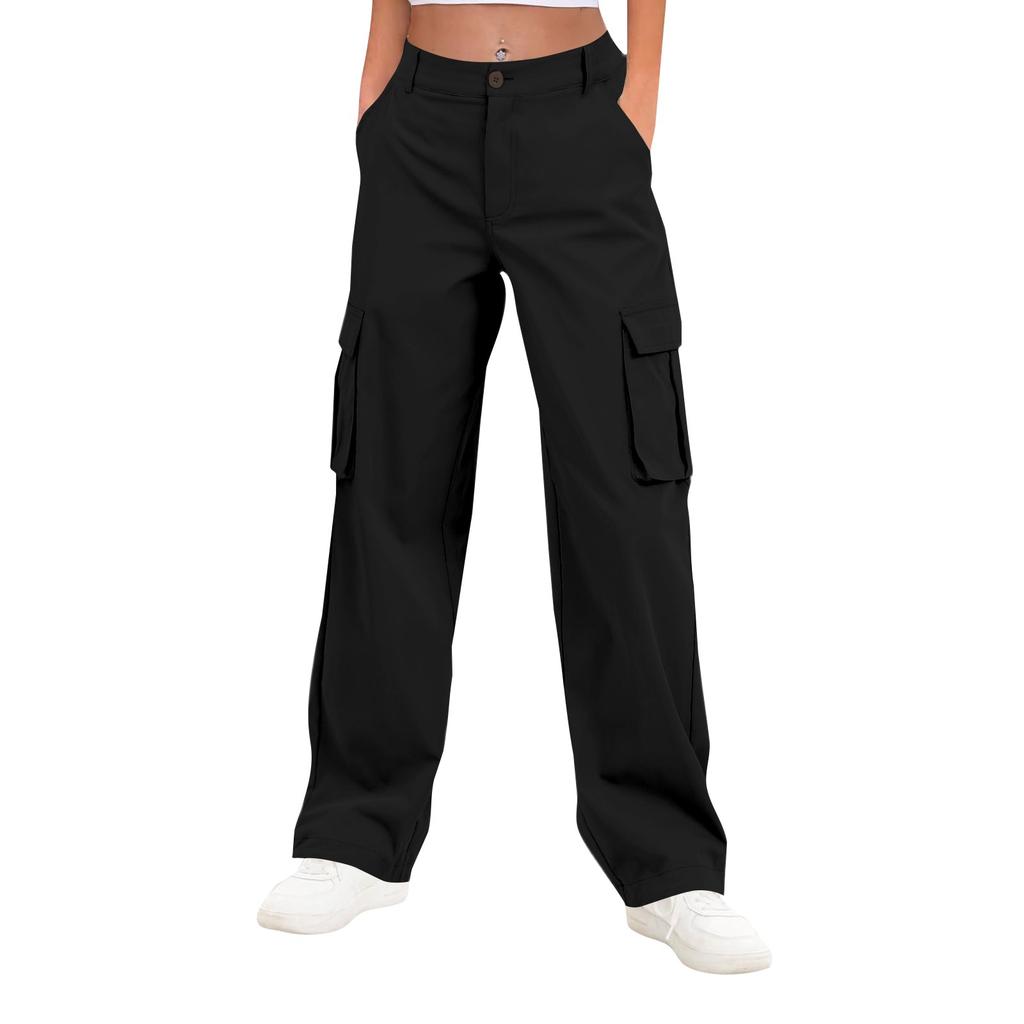 Cargo Pants For Women High Waisted Wide Leg Casual Pants Streetwear Trousers With  Pockets