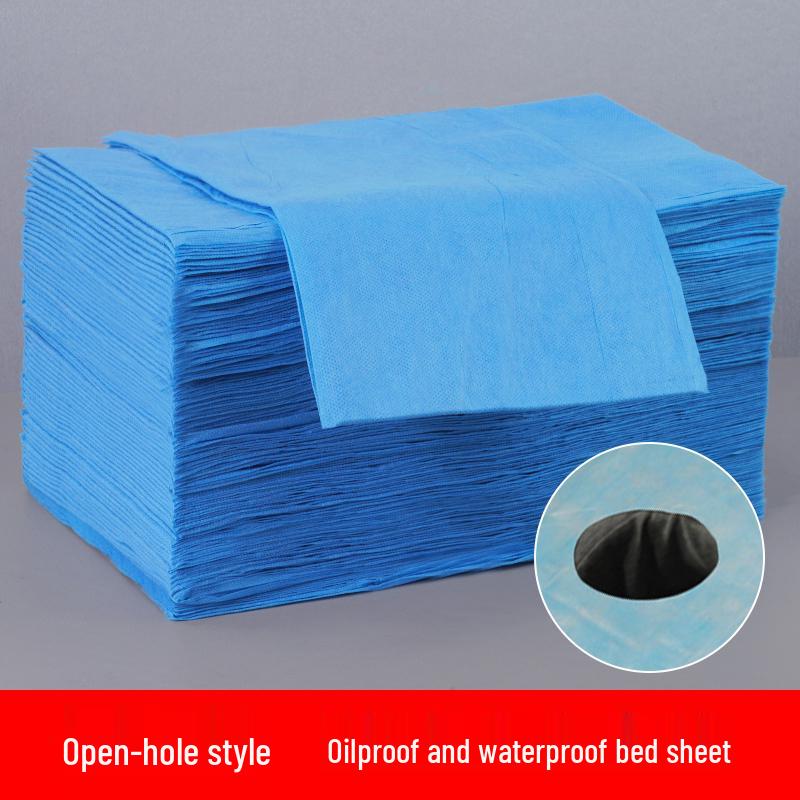 Einweg-Vlies-Bettlaken - Atmungsaktiv, 100 Stück mit Loch, Ölbeständig, Perfekt für Kosmetikstudios oder Massageliegen