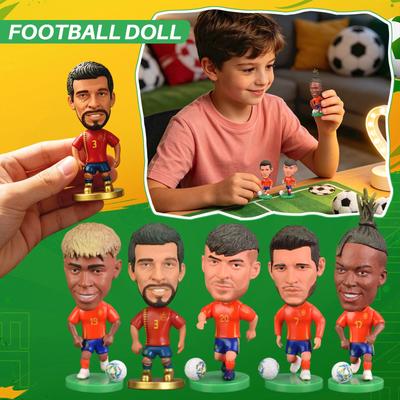 Creative Soccer Player Figurine Model Collectible Action Figure Display Stand for Kids and Fans Suitable for Home Office Decoration