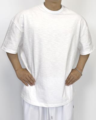 Pasiensia Plain Oversized Slub Short Sleeve White