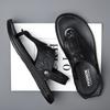 Mode Outdoor Leder Sommer Flip-Flops Atmungsaktiv Lässig Slipper Flats Doppelzweck Herren Sandalen Komfort Hausschuhe Schnelltrocknend Männlich Halbschlepp