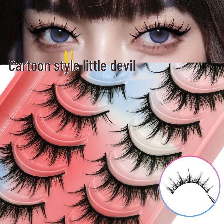 10 Pairs Barbie Manga Thick Cosplay False Eyelashes: European & American Natural Style