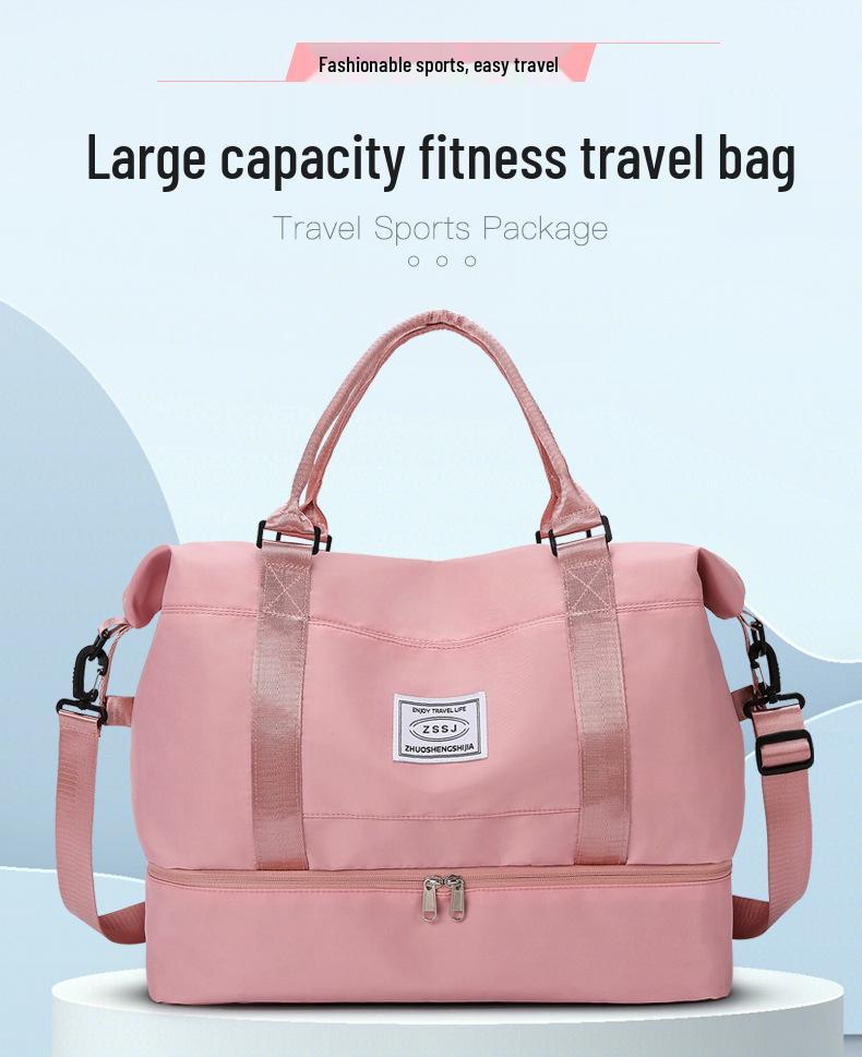Portable Travel Bag with Large Capacity, Shoe Compartment, and Wet/Dry Separation for Swimming and Fitness