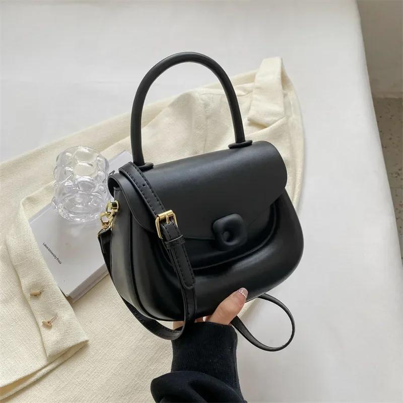 New Pluto crossbody bag customized smiling face handle bag designer versatile solid one shoulder bag