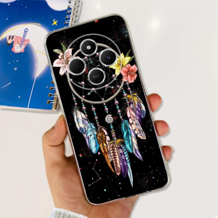 For Xiaomi Redmi 14C Case Cute Cat Butterfly Painted Cover Clear Silicone Soft TPU Phone Case For Xiaomi Redmi 14C Redmi14C Bags