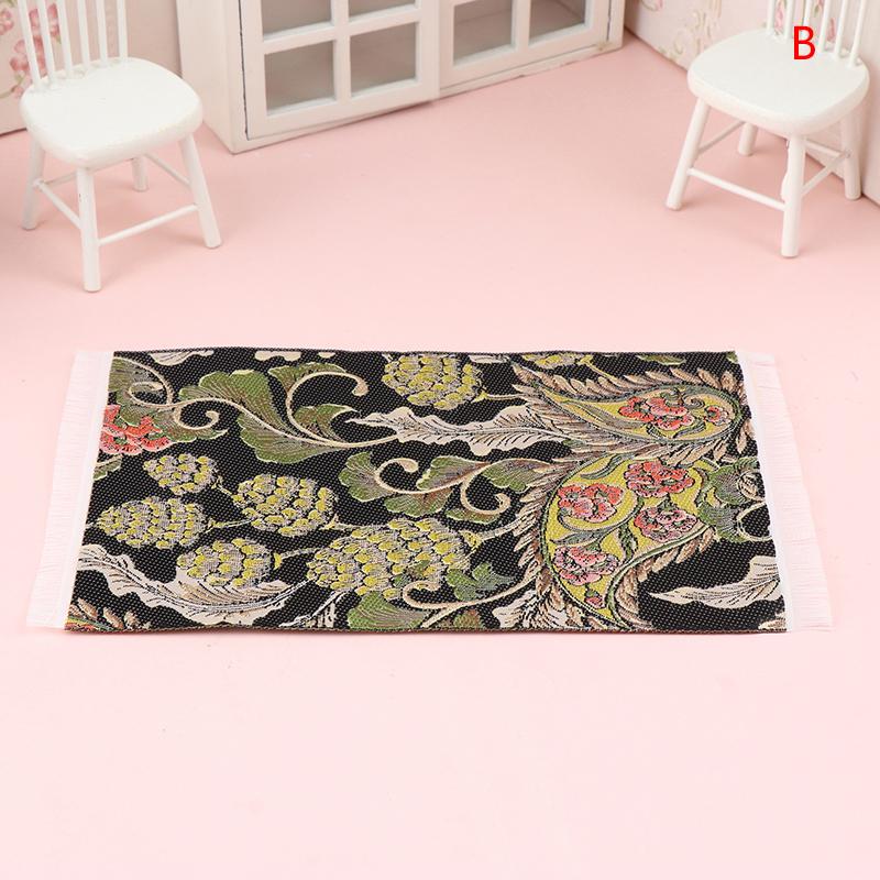 1Pc 1:12 Dollhouse Miniature Floor Rug Cover Carpet Floor Mat Model Bedroom Living Room Decor Toy Doll House Accessories
