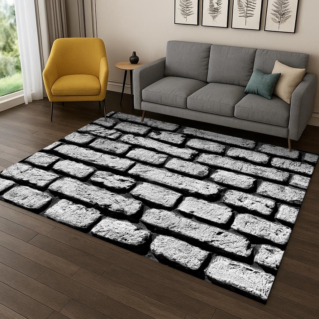 3D Brick Stone Building Wall Originality Carpet Rug for Living Room Sofa Home Bedroom Doormat Decor,Playroom Non-slip Area Rug