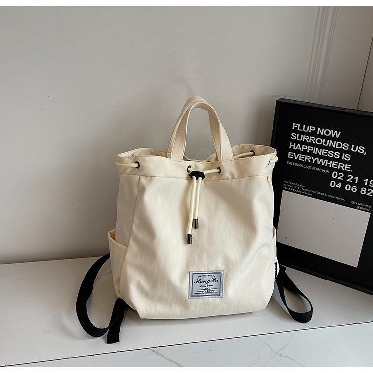 

Женский многофункциональный рюкзак на шнурке в корейском стиле: Модная и повседневная дорожная сумка для поездок грязно-белый