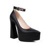 Women's high-heeled single shoes, sexy European and American style spring and summer new waterproof table thick heel large size low-top shoes