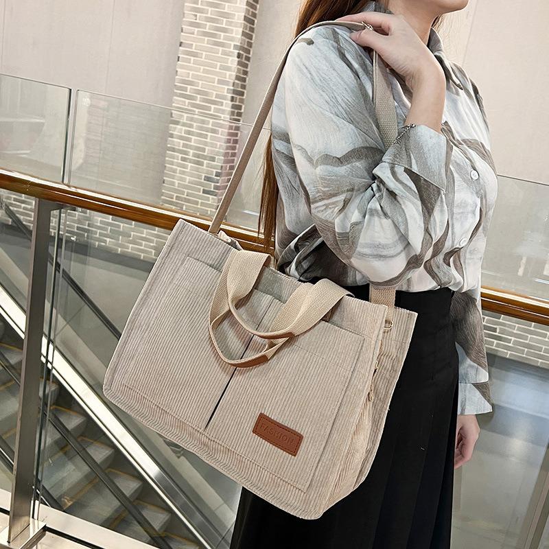 Simple Casual Velvet Handbag Women's 2 New Large-capacity Commuter Shoulder Messenger Bag Women's Tote Bag