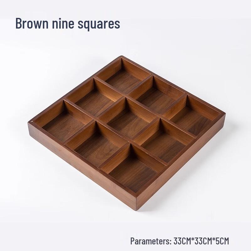 Chinese Style Bamboo Nine-Grid Snack Tray