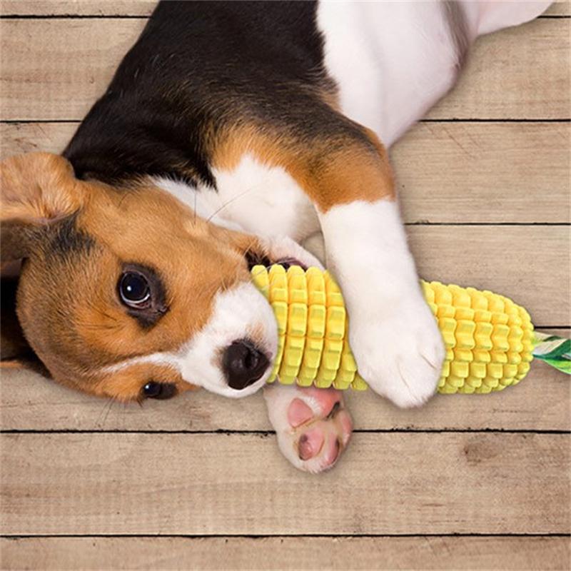 

Пищащая кукурузная жевательная игрушка для собак Неразрушимая игрушка для супержевателей для чистки зубов, интерактивное развлечение, для игр в помещении и на улице жёлтый