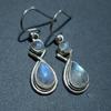 Rainbow Moonstone Earrings Irridescent Zircon, Dangly Earrings, Wedding Jewelry
