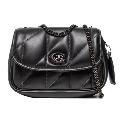 Coach Borsa a Spalla/Crossbody Media Madison 24 Maglia a Catena Chiusura a Tornio Pelle Nappa Donna Nera C8560-V5BLK