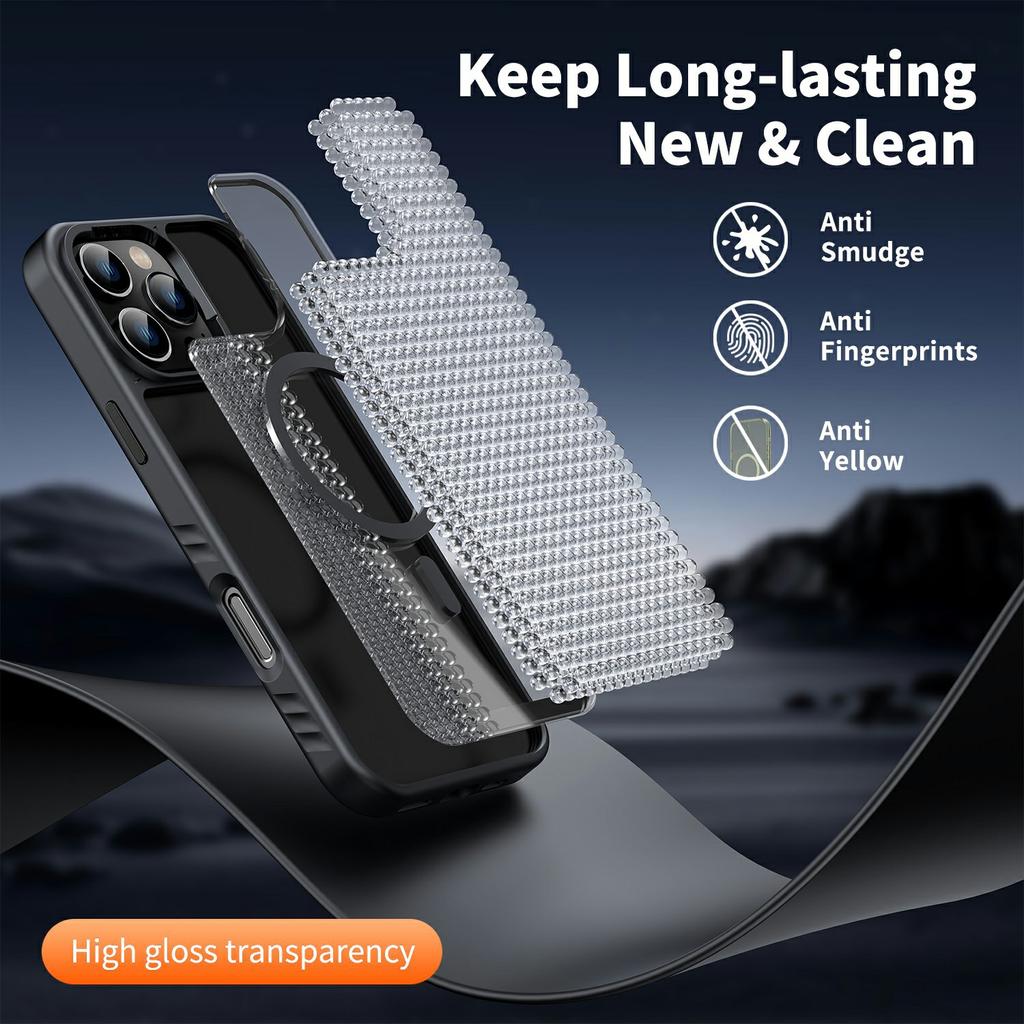 Etui do iPhone 16 Pro Max Kompatybilne z MagSafe TPU + PC Odporne na wstrząsy Tylna osłona telefonu