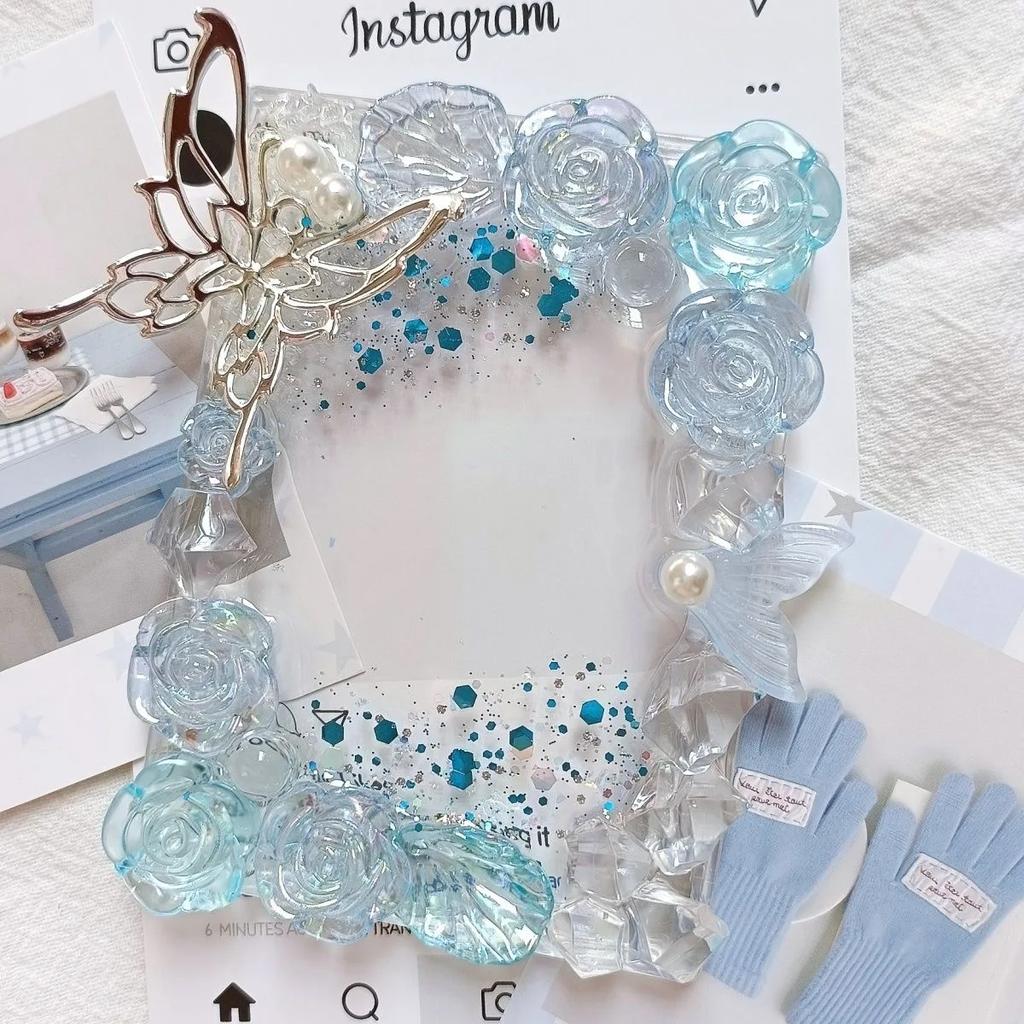 Original Design Electroplate Plasitic Frame Kpop Photo Binder Creative Idol Photo Card Holder for 3 Inch Card Wholesales 2025