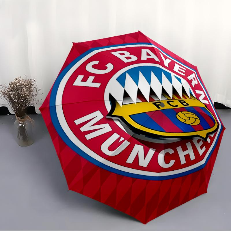 Printed FC Bayern München Logo Printed Folding Umbrella,Outdoor,Leisure,And Travel Umbrella,Durable Umbrella Fabric,Birthday And Holiday Gift