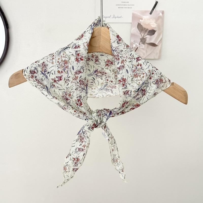 Silk scarf new atmosphere floral headscarf multi-functional decorative scarf small scarf waist rhombus silk scarf