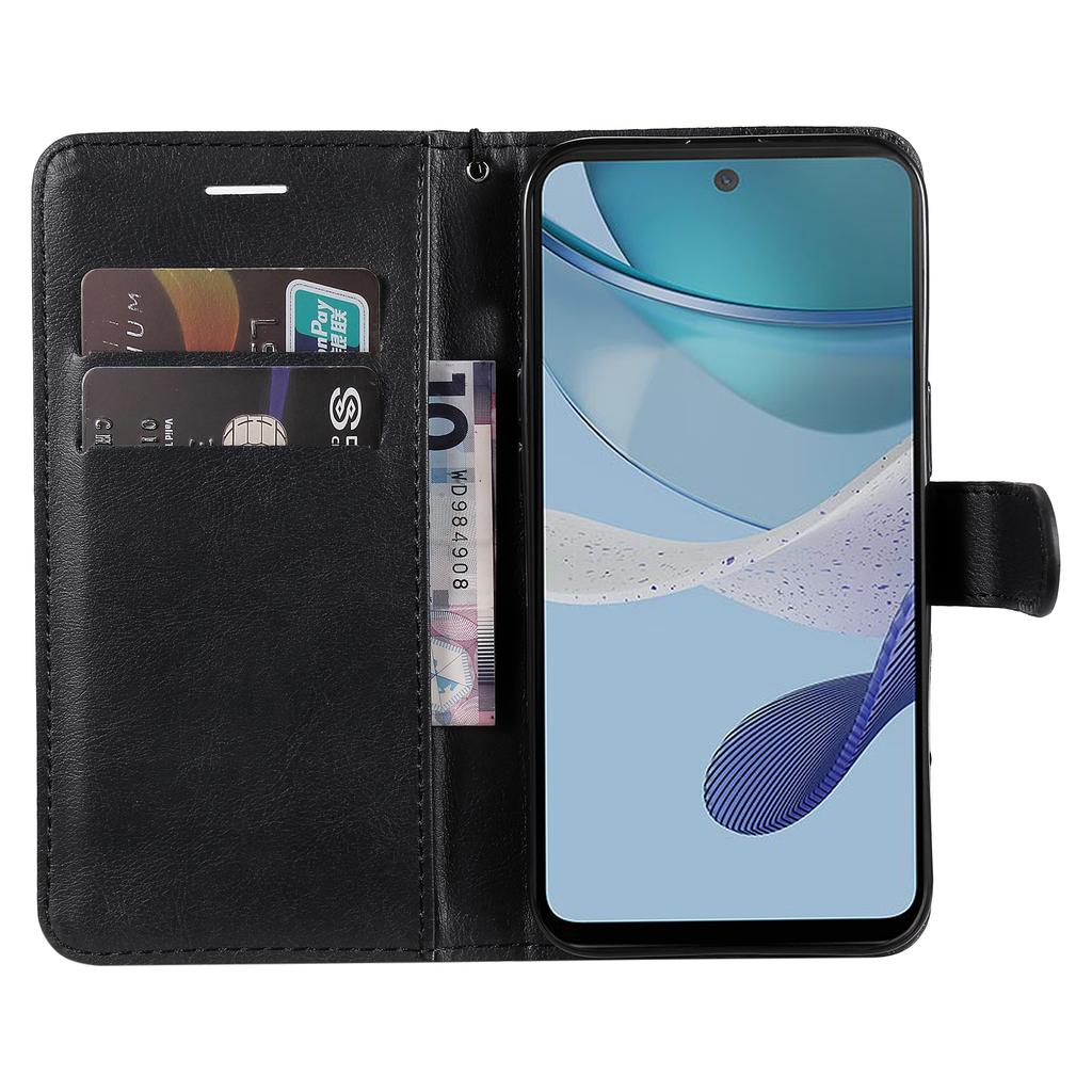 For Motorola Moto G13 4G/G23 4G/G53 5G PU Leather Wallet Phone Case Flip Stand Solid Color Anti-drop Shell