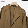 ZANZEA Womens Cardigan Blazer Blouse and Long Skirts Fashion Two Piece Suit Sets