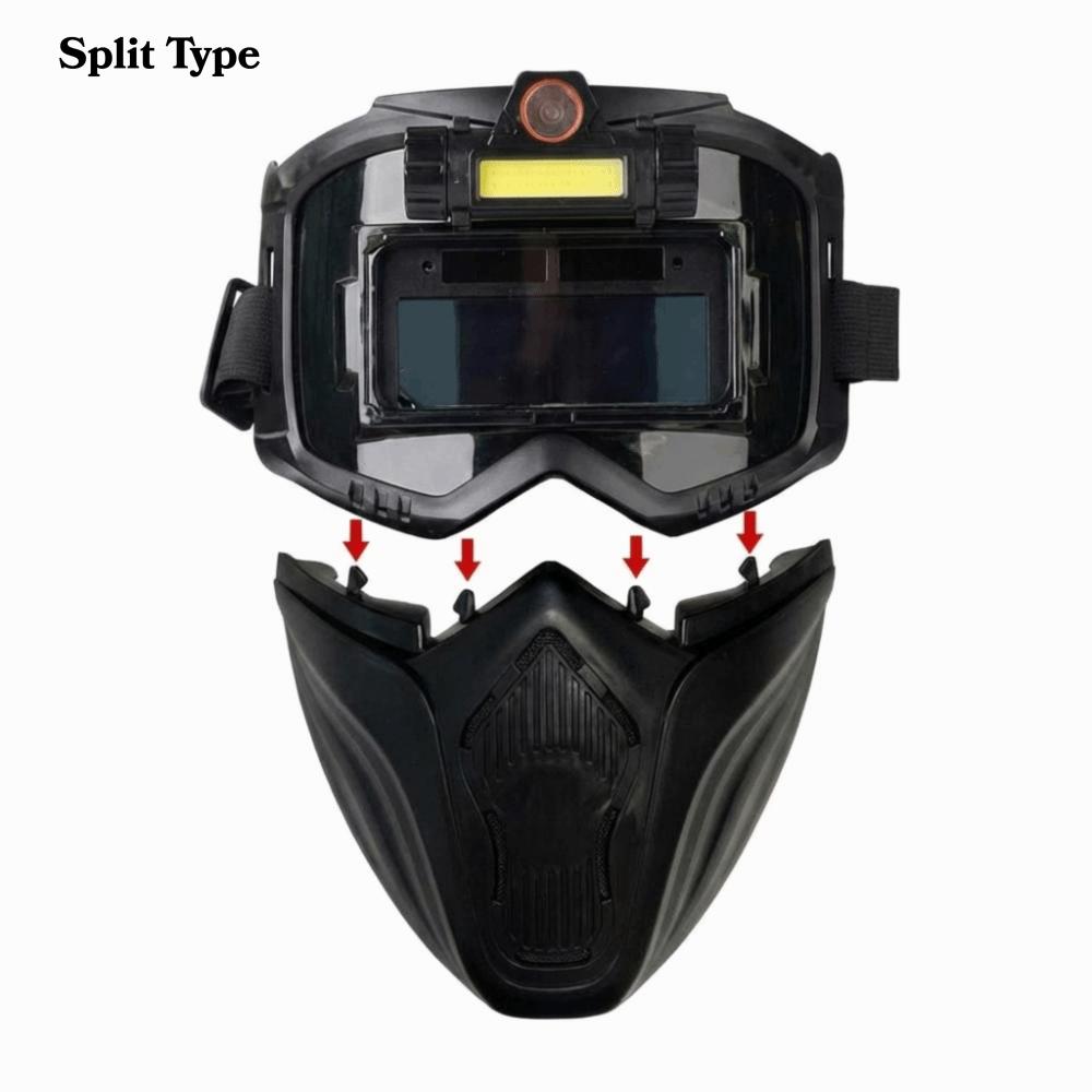 Auto Darkening Auto Darkening Welding Helmet Split Type Equipped with Headlights Welder Protector Helmet Adjustable Band