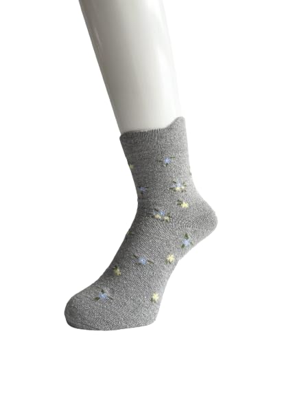 Socks with Easy to Put on with One Wool Floral No Elastic Suitable for Nursing and Set E20 Women's Non-Slip Backing, Hand, Blend, Warm, Print, Cuff,