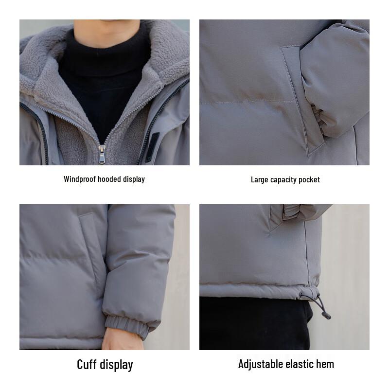 JEANSWEST Men's Faux Two-Piece Hooded Padded Jacket