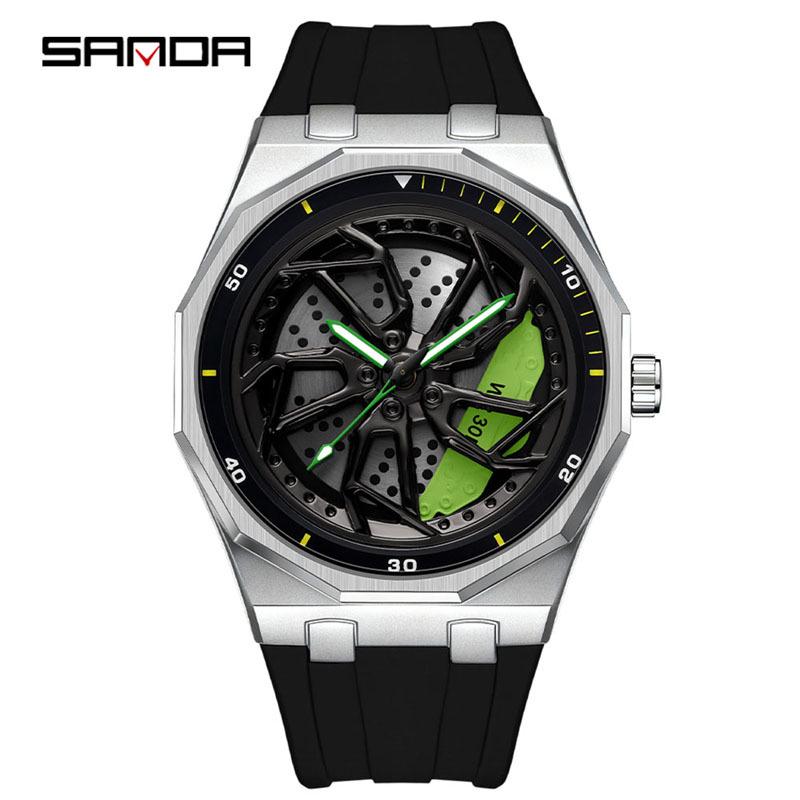 Sanda 360° Rotating Fashion Student Waterproof Luminous Alloy Quartz Wristwatch