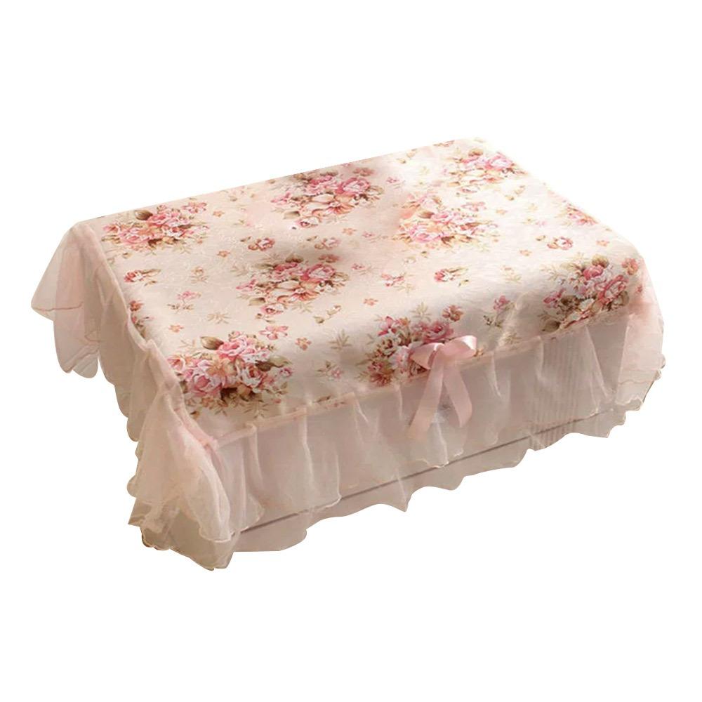 75*80cm Bedside Cabinet Tablecloth Universal Protective Towel Flower Lace Embroidery Table Cloths