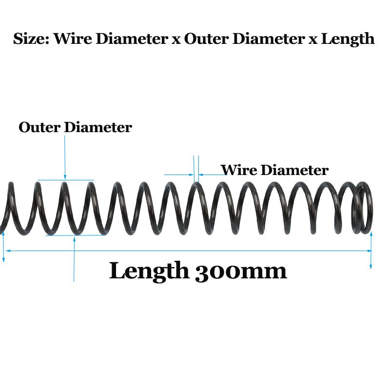 300mm Compression Spring Wire Dia 0.8/1.0/1.2/1.5mm 65 Mn Manganese High Carbon Steel Y-shaped Soft Pressure Return Long Springs