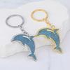 Sparkling Dolphin Keychain Pendant Lightweight Metal Keychains Creative Cartoon Animal Keyring Sea Themed Keychain for Men Women