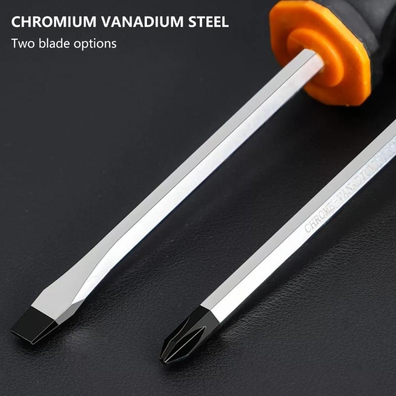 Multipurpose 2pcs Magnetic Screwdriver Set With Striking Feature Comfortable Grip Suitable for Home and Auto Maintenance