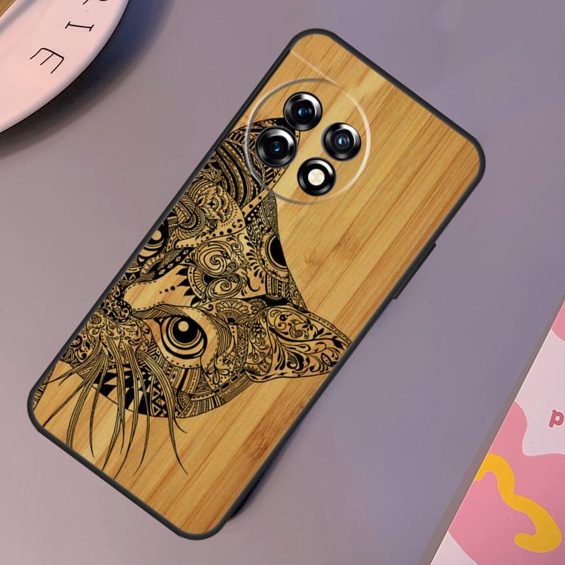 Bamboo Wood Pattern Skull Print Case For OnePlus 12 11 10 Pro 8T 9R 10T 10R 12R OnePlus Nord N10 N20 2 2T CE 3 Lite Cover
