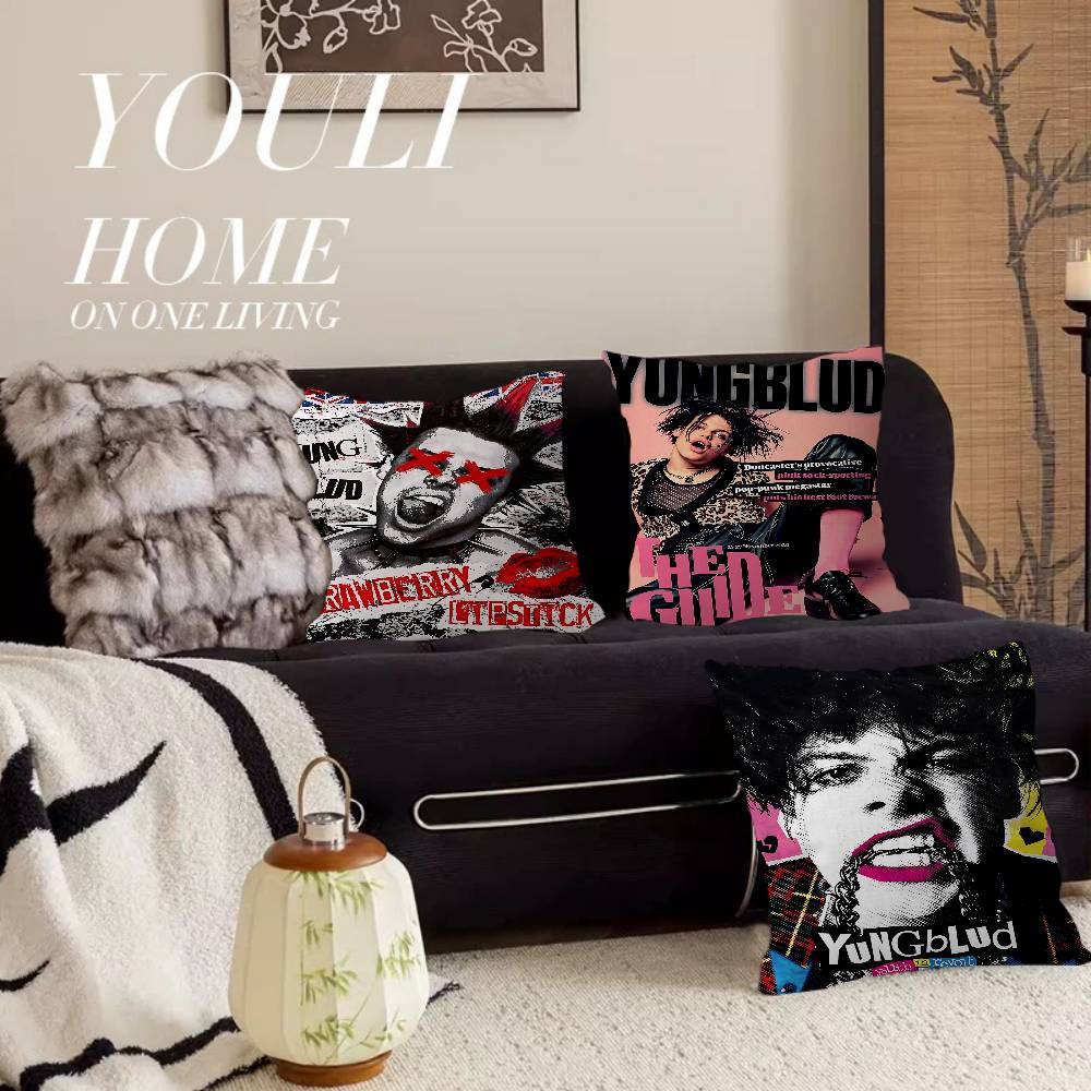 Singer Y-Yungblud Personalized Pillow Cover Kids Bedroom Wild Party Decor Pillowcase Kid Birthday Shower Gift
