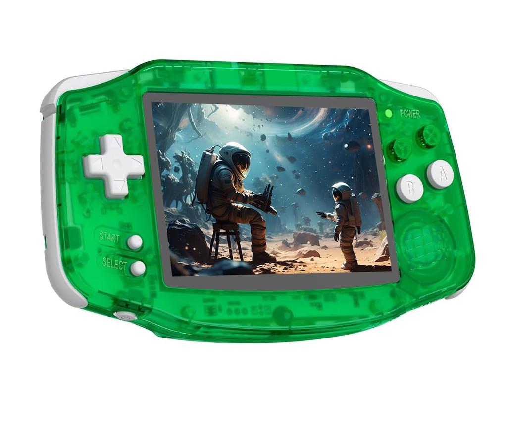 Anbernic RG 34XX Whatsko Handheld Game Linux System IPS Vibration Japanese Language Transparent Green Console, H700, 3.4-inch Display, WiFi/Bluetooth,