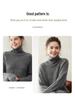 Autumn Winter Retro Cable Knit High Neck Cashmere Women's Sweater - Loose Fit, Solid Color Pullover