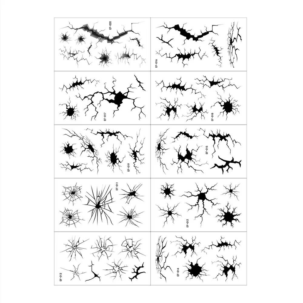 10pcs Body Makeup Halloween Face Sticker Waterproof Temporary Tattoos Day of the Dead 10pcs StyleA