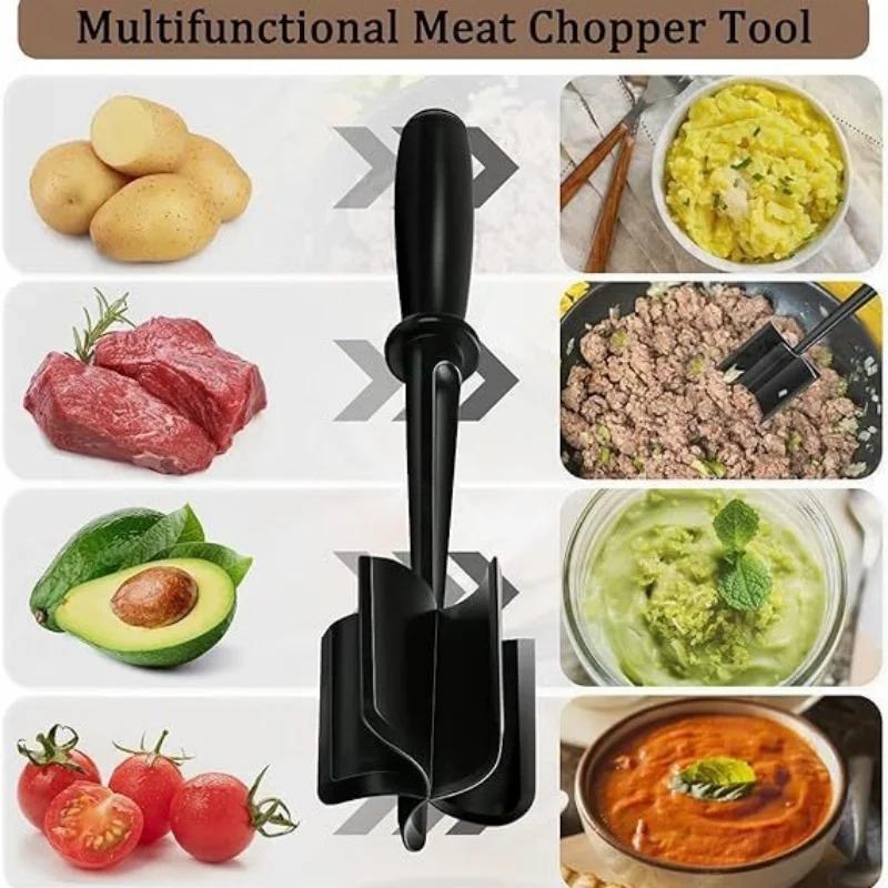 Fruit Salad Mixer Multifunctional Manual Mashed Potato Beef Meat Crusher Non-Stick Salad Masher Kitchen Mixing Rod Cooking Tools