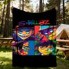 1pc Gorillaz Artwork Outdoor Blanket Lightweight Flannel, All-Season Use for Sofa, Bed, Travel, Camping, Living Room, Office, Couch074
