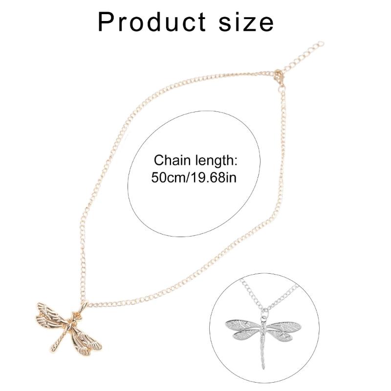 Elegant Zircon Dragonflies Pendant Necklace with Comfortable Fit Sturdy Alloy Charm Chain for Stylish Women Daily Use