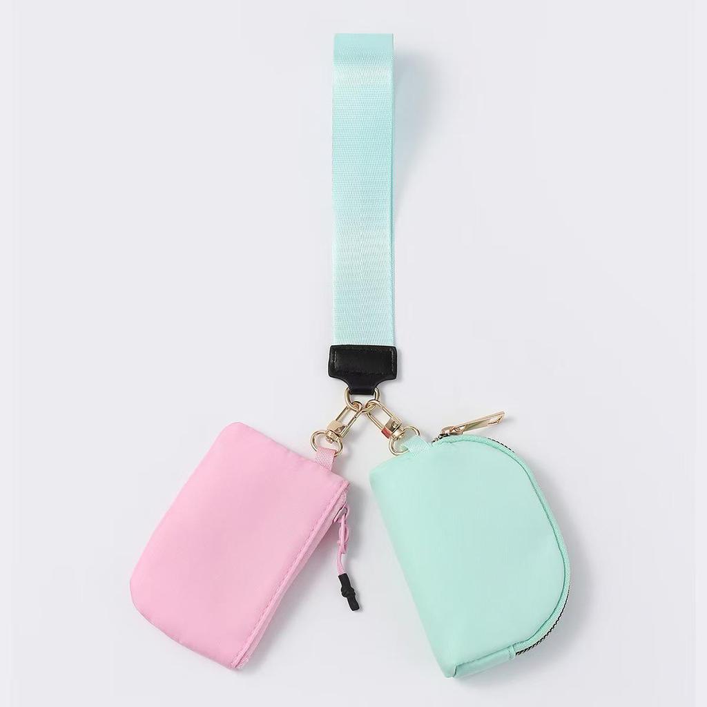 LULU-Style Waterproof Mini Wristlet & Coin Purse with Key Storage and Red Envelope Pocket