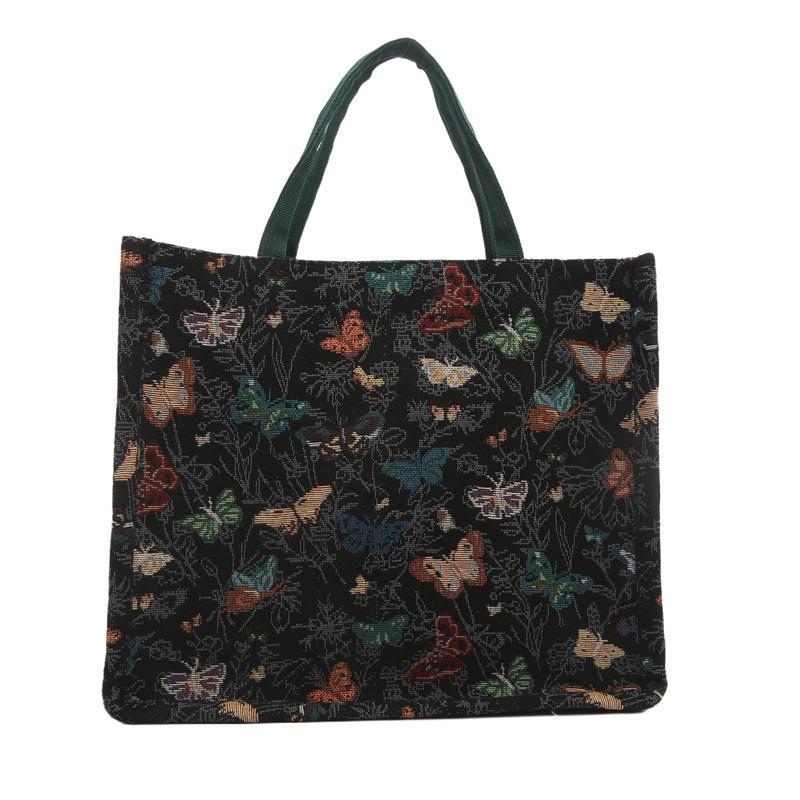 Stylish Large Capacity Tote Bag For Women Trendy Canvas Shoulder Bag Black Or White