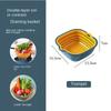2/6/8PC Nestable Double-Layer Drain Basket Set - Durable Plastic Strainers for Efficient Fruit and Vegetable Washing - Kitchen M