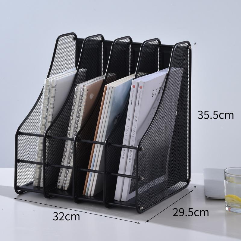 Office Supplies Four Multi-layer Metal Wire Mesh File Rack Desk Organizing Folder Student Data Organizer File Box File Frame
