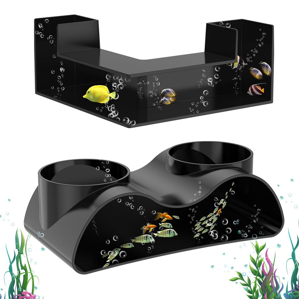 2PCS Fish Shrimp Hides Cave Aquarium Tunnel Underground Corner Shelter Aquarium Fish Tank Decoration Fish Shrimp Concealed Room